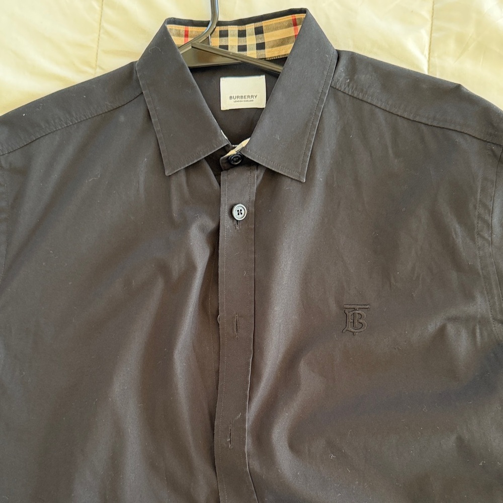 Burberry Charcoal Men's Button Down Shirt